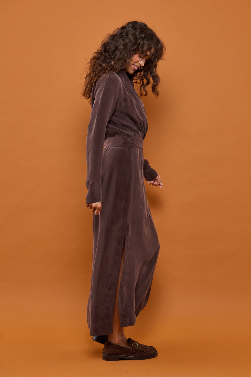 Froks Carmen Kjole / Coffee brown