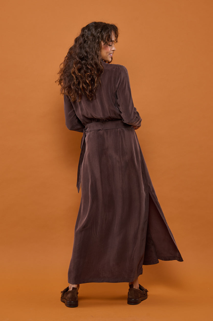 Froks Carmen Kjole / Coffee brown