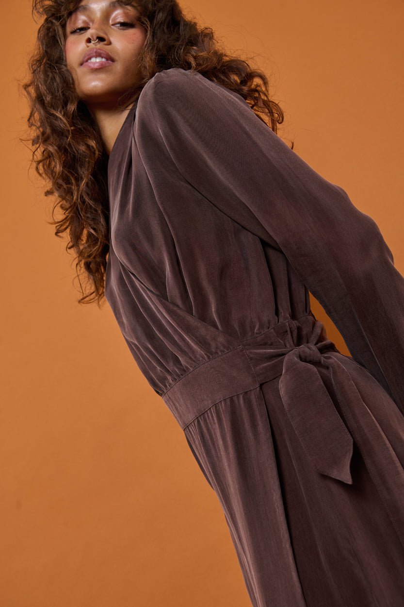 Froks Carmen Kjole / Coffee brown