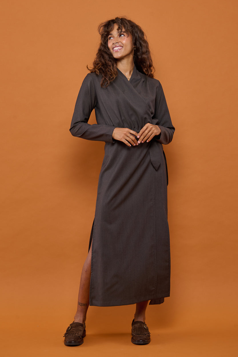 Froks Carmen Kjole / Moss brown wool