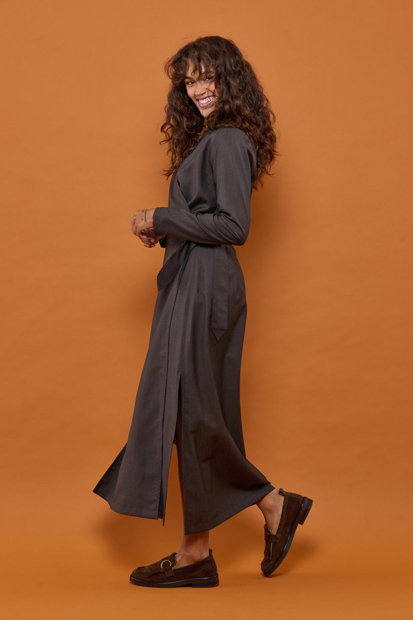 Froks Carmen Kjole / Moss brown wool