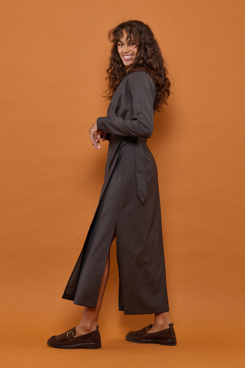 Froks Carmen Kjole / Moss brown wool