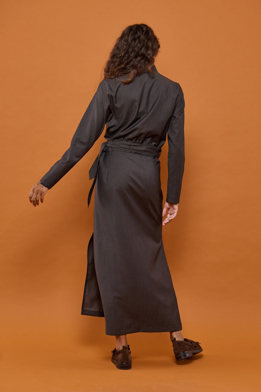 Froks Carmen Kjole / Moss brown wool