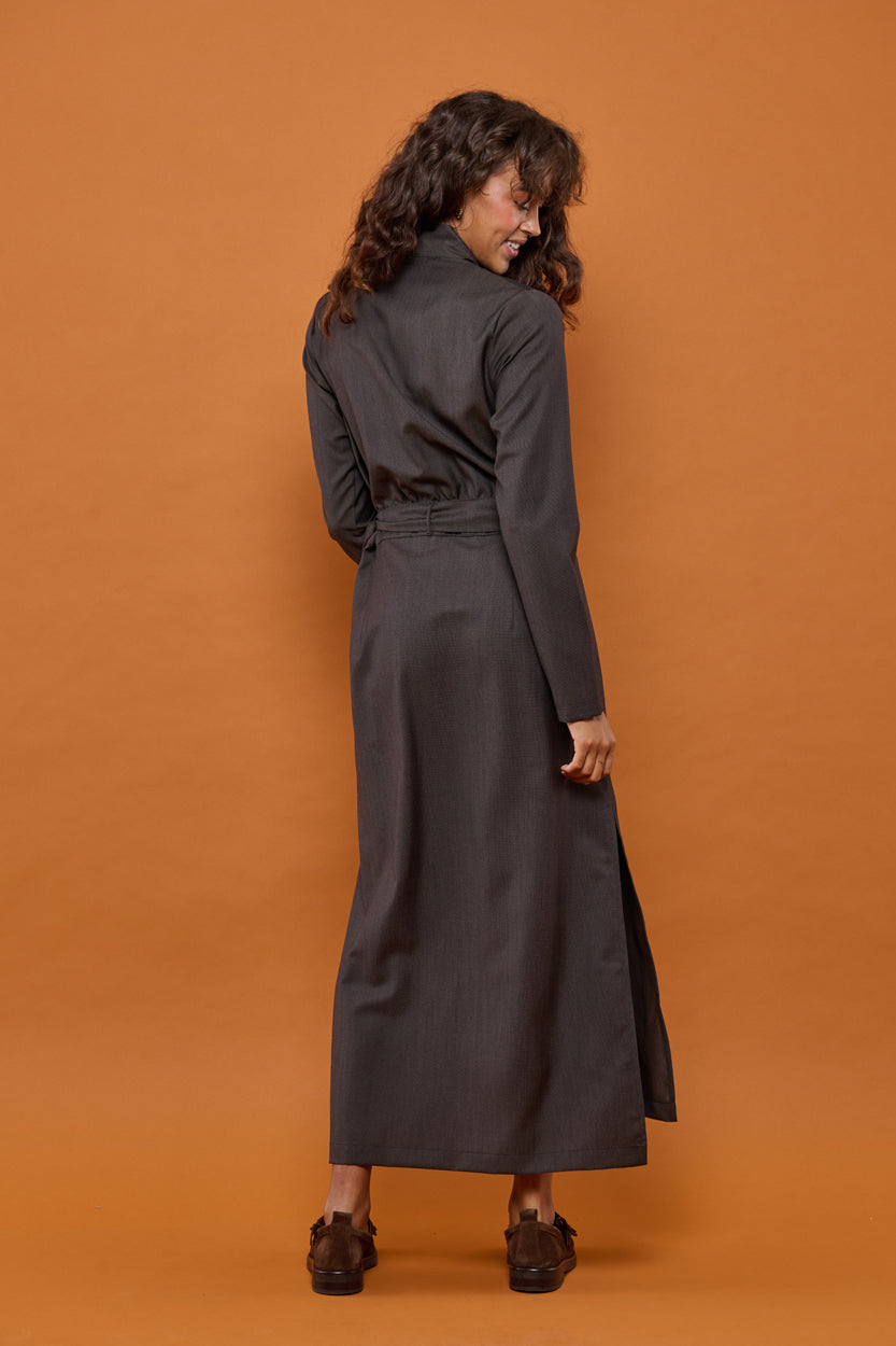 Froks Carmen Kjole / Moss brown wool