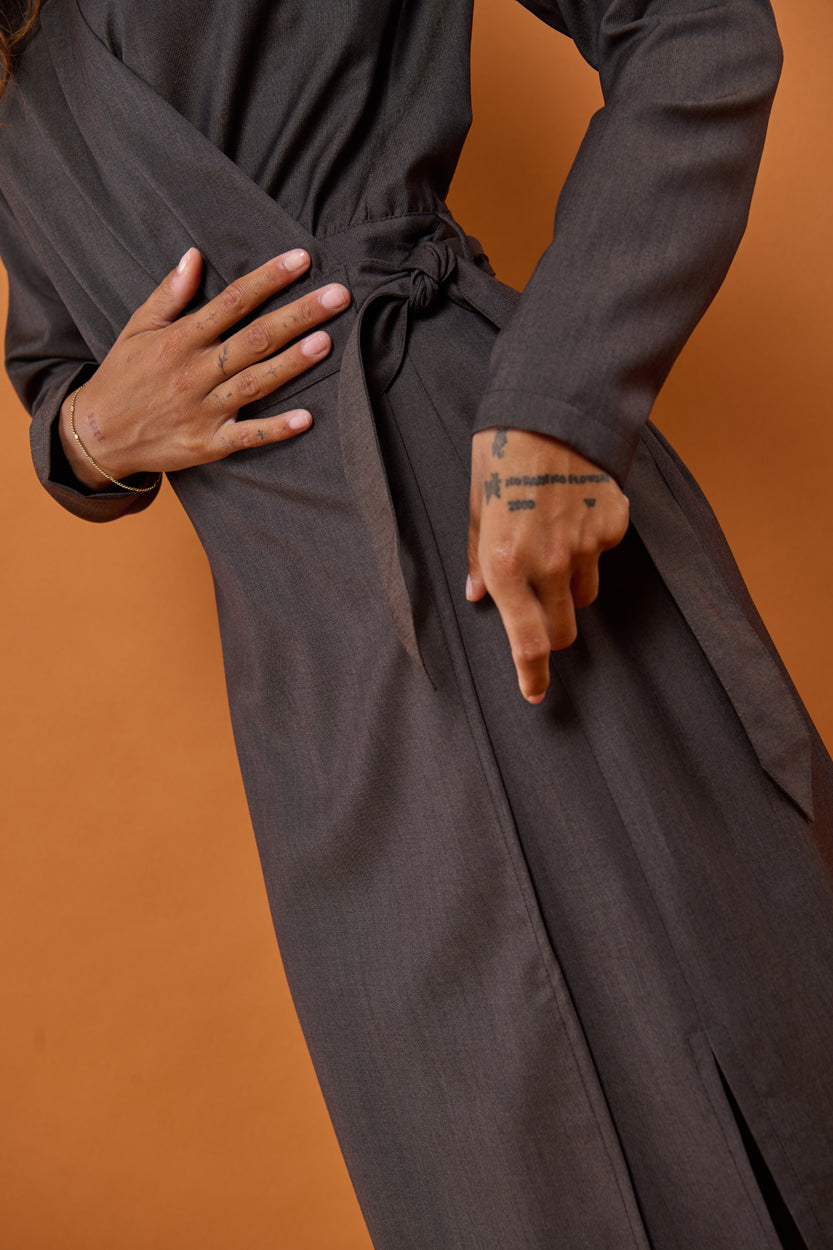 Froks Carmen Kjole / Moss brown wool