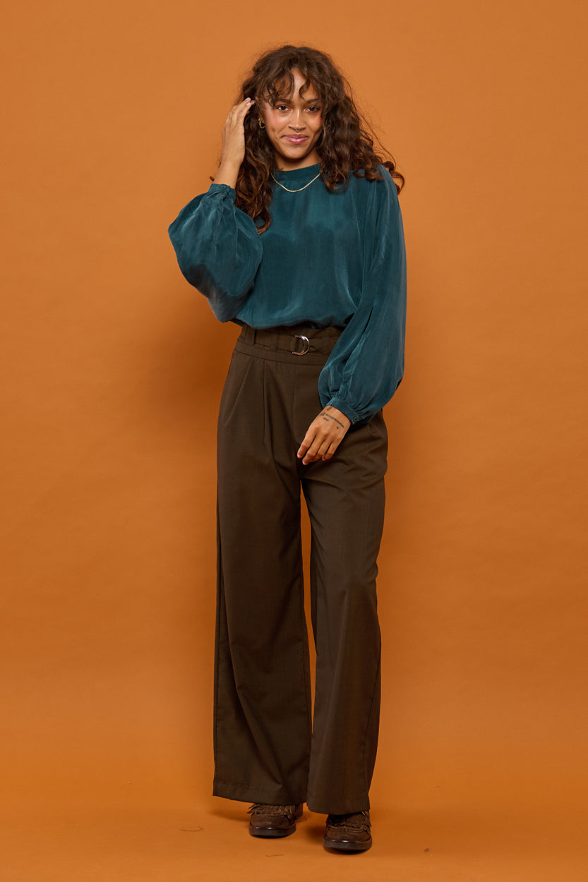 Froks Julie Bukser / Chestnut brown wool