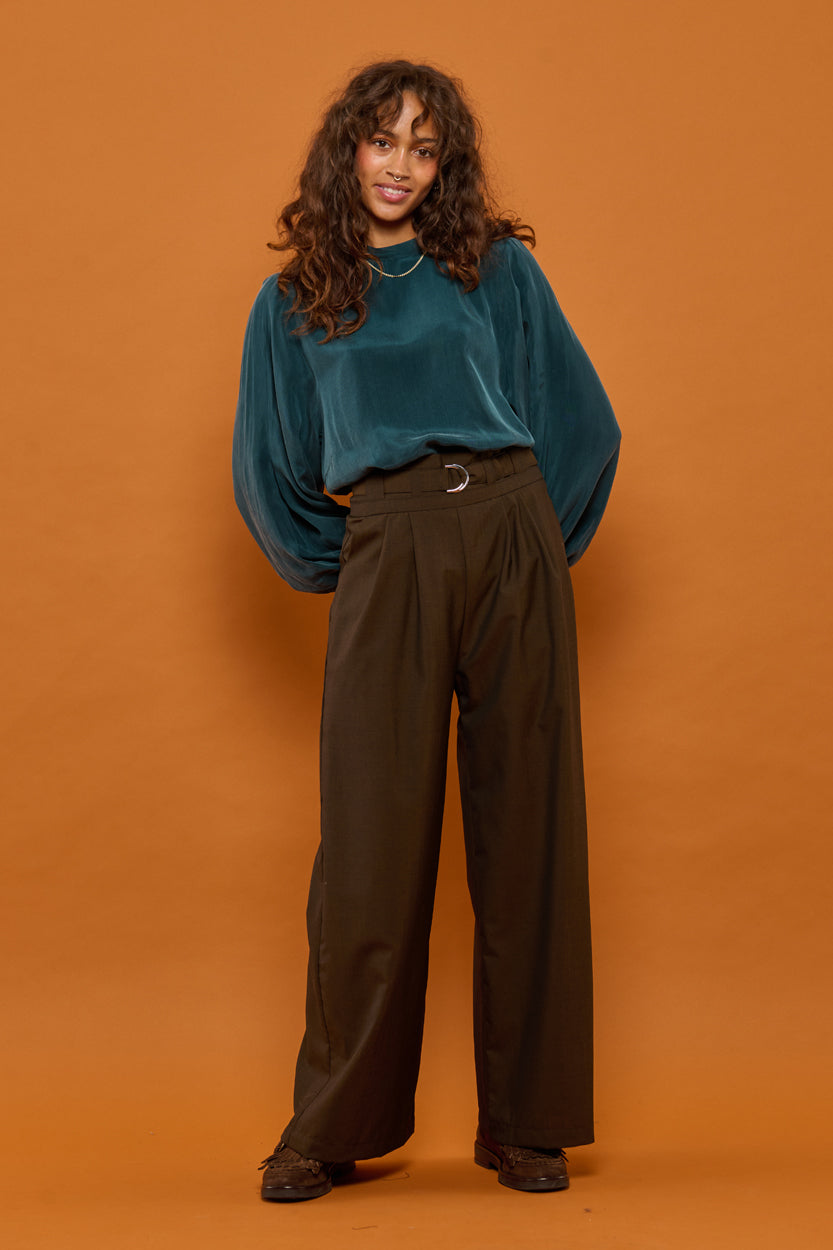 Froks Julie Bukser / Chestnut brown wool