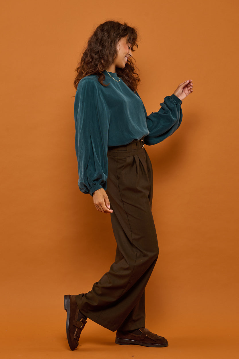 Froks Julie Bukser / Chestnut brown wool