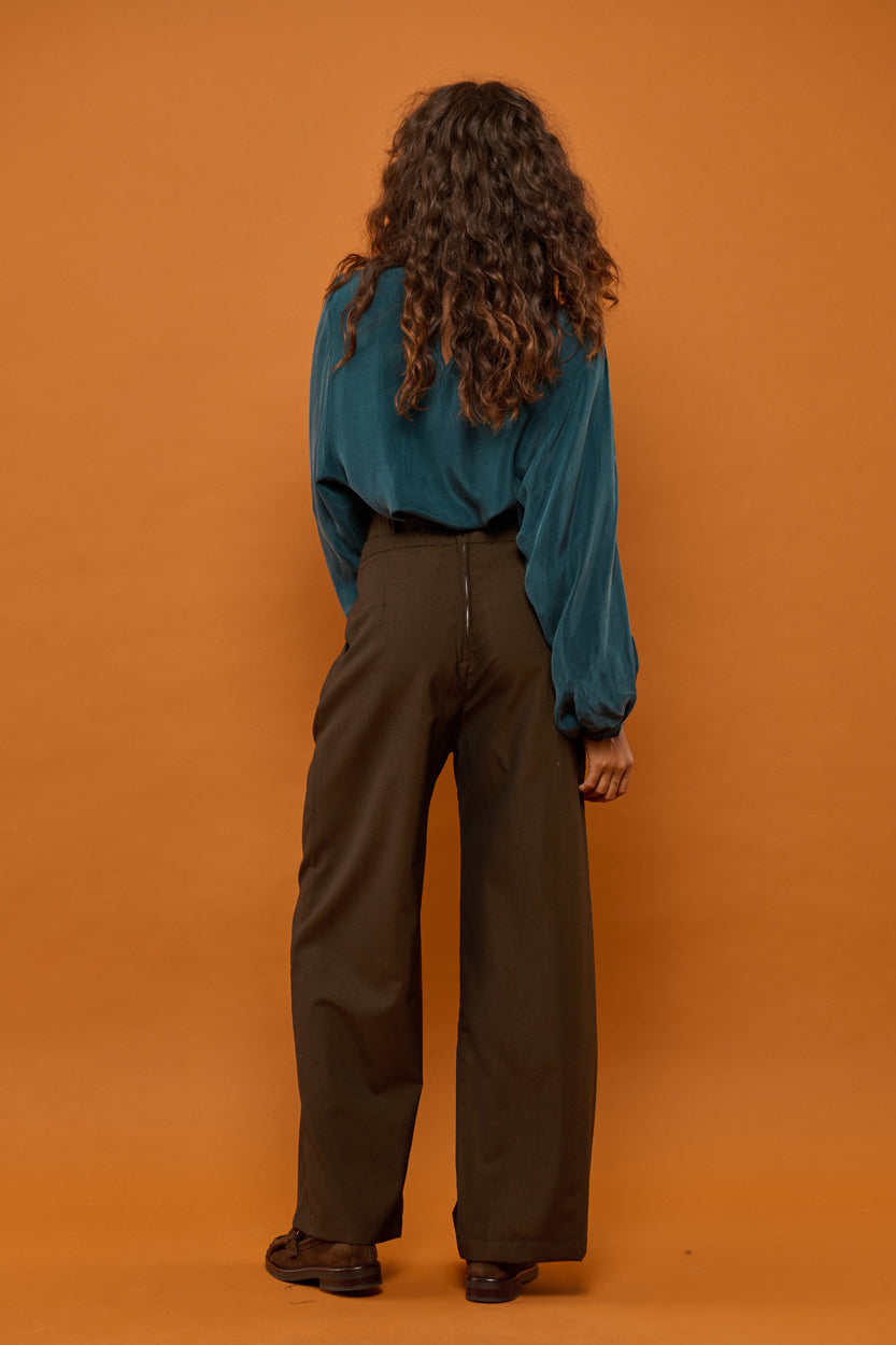 Froks Julie Bukser / Chestnut brown wool