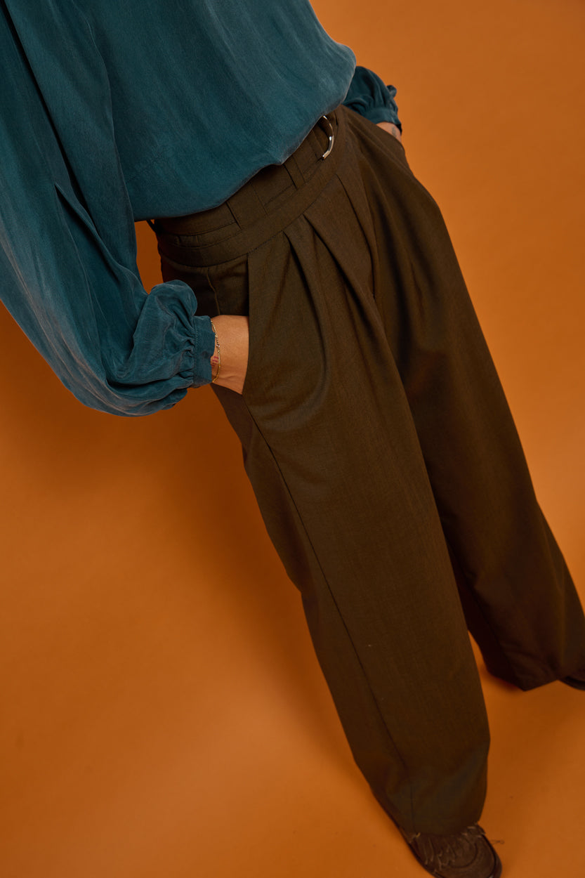 Froks Julie Bukser / Chestnut brown wool