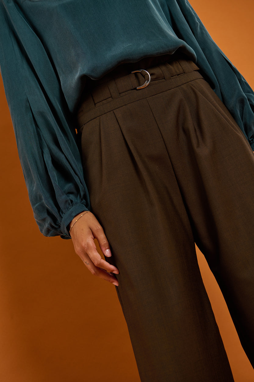 Froks Julie Bukser / Chestnut brown wool
