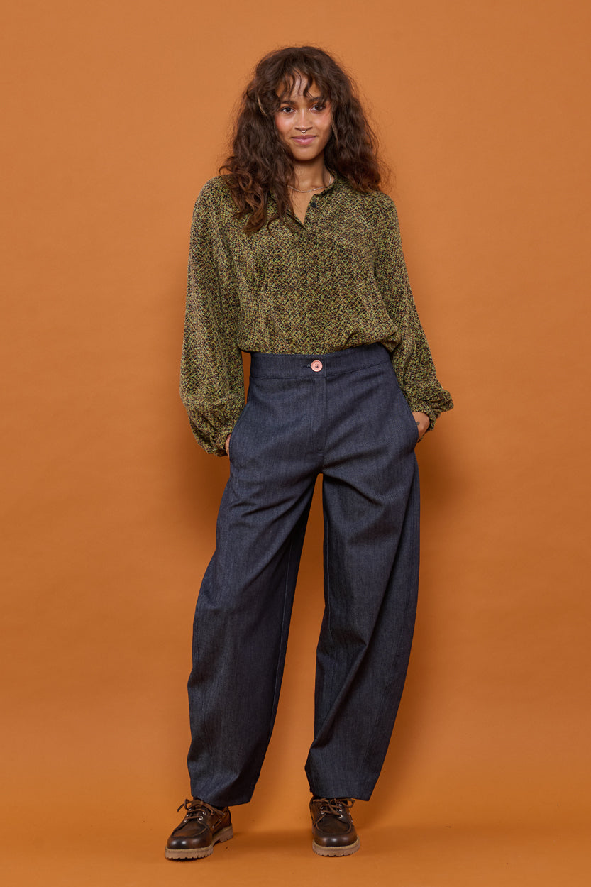 Froks Barrel Bukser / Dark denim blue