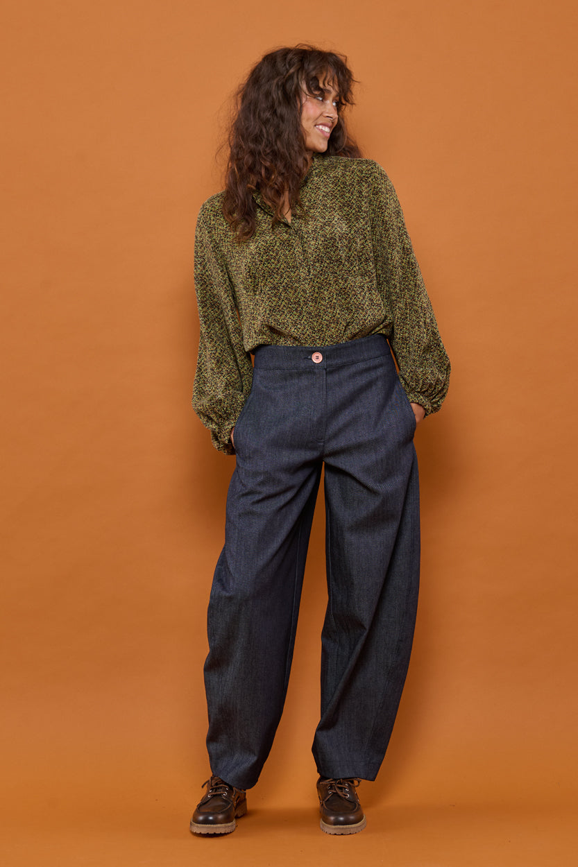 Froks Barrel Bukser / Dark denim blue