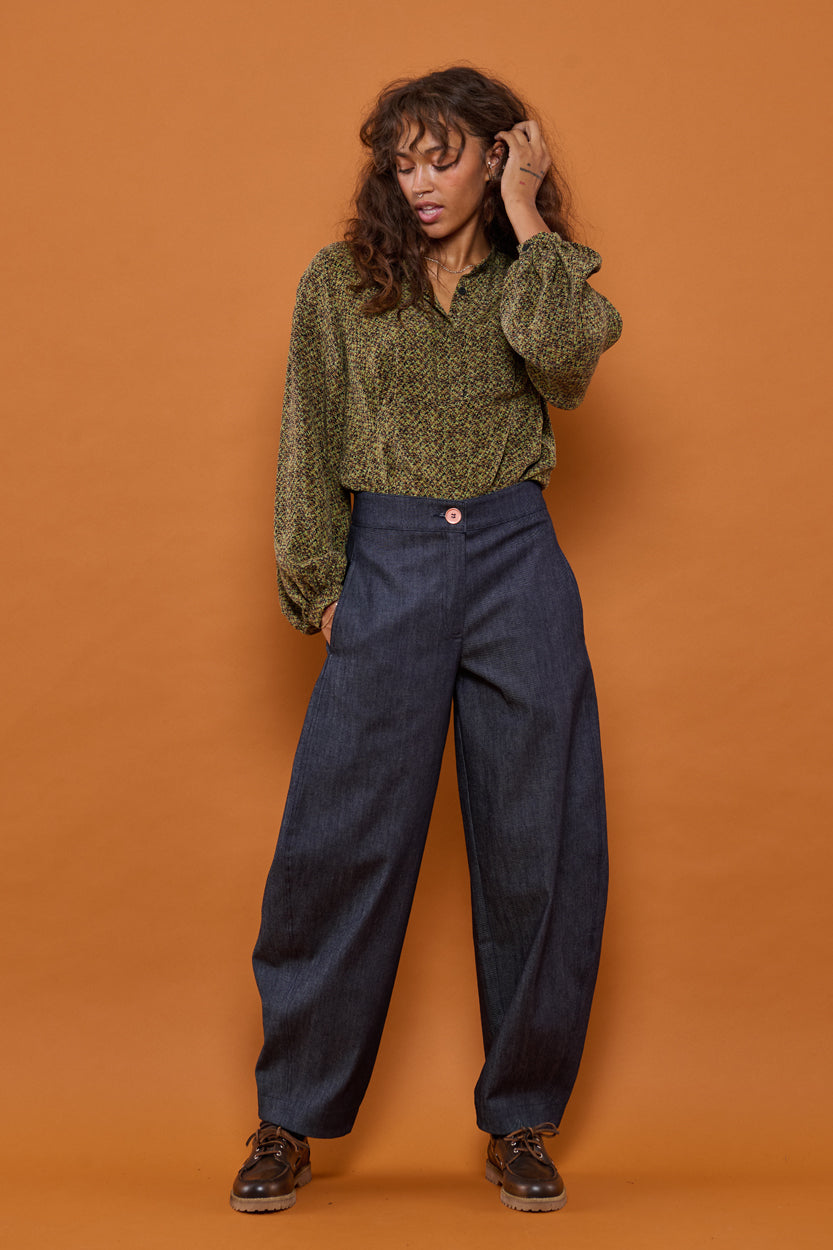 Froks Barrel Bukser / Dark denim blue