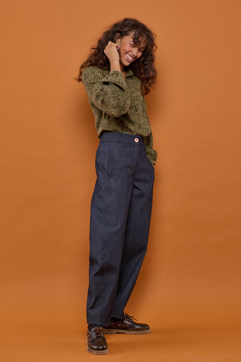 Froks Barrel Bukser / Dark denim blue
