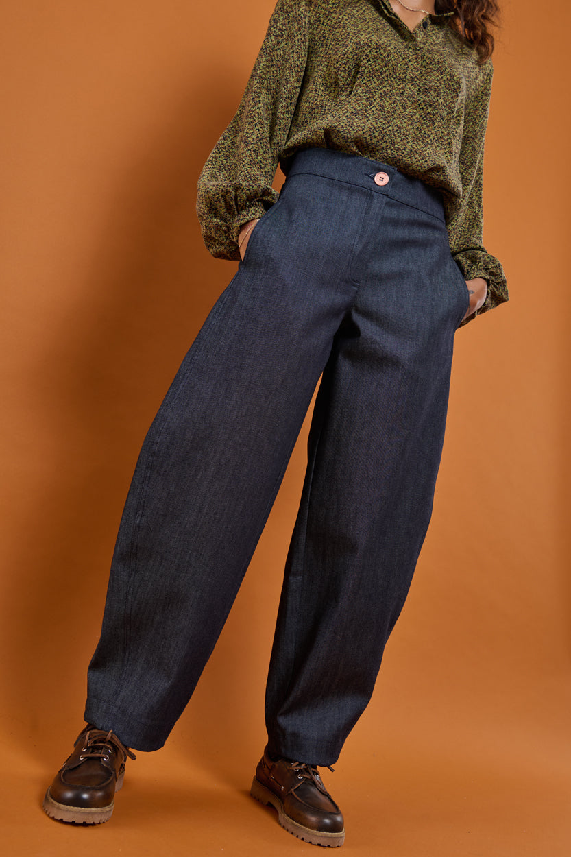 Froks Barrel Bukser / Dark denim blue
