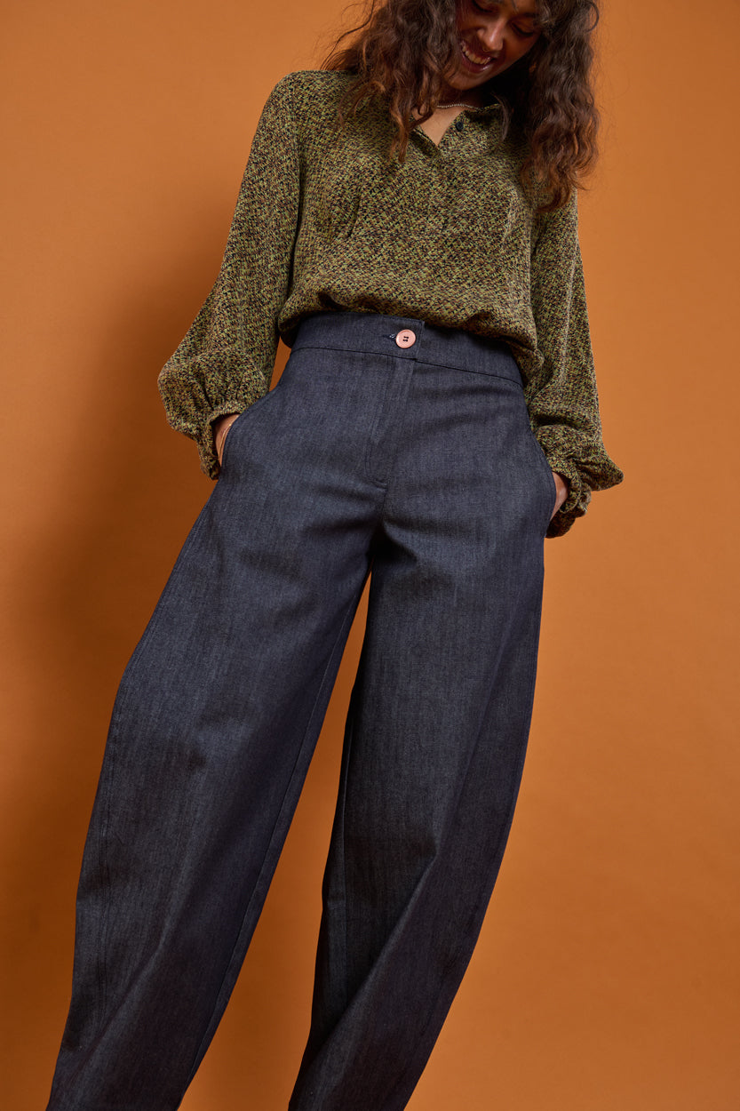 Froks Barrel Bukser / Dark denim blue
