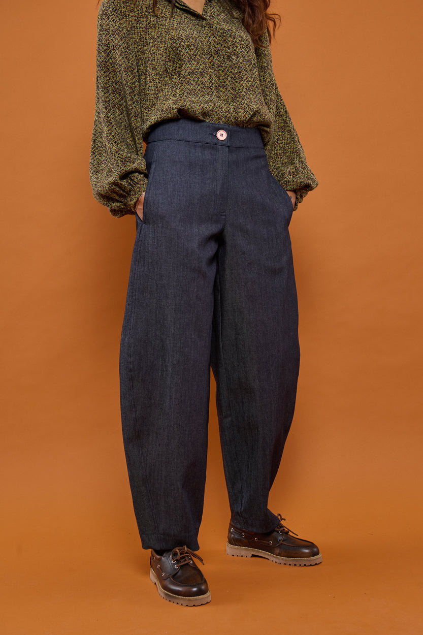 Froks Barrel Bukser / Dark denim blue