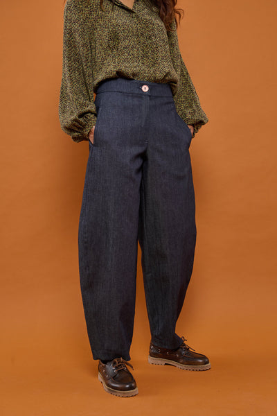 Froks Barrel Bukser / Dark denim blue