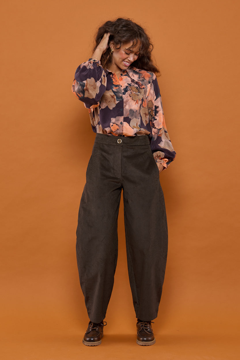 Froks Barrel Bukser / Dark chocolate corduroy