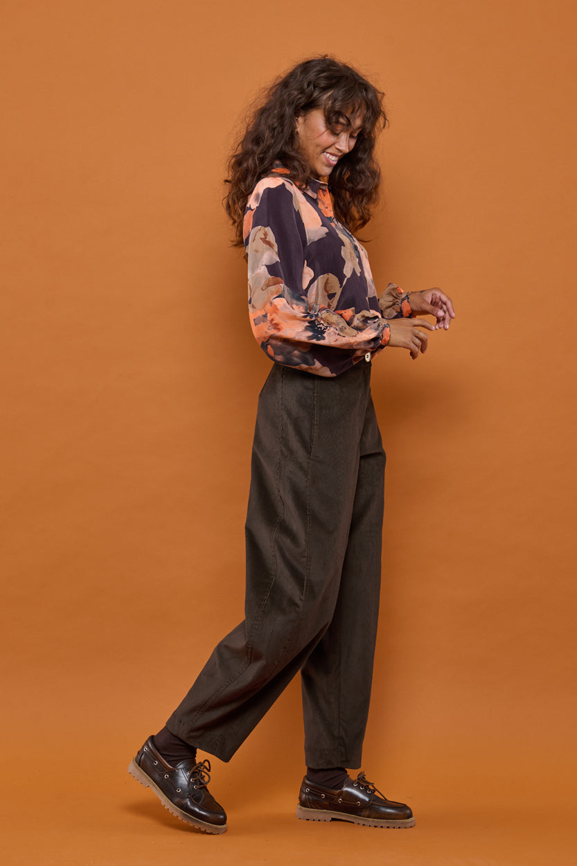 Froks Barrel Bukser / Dark chocolate corduroy
