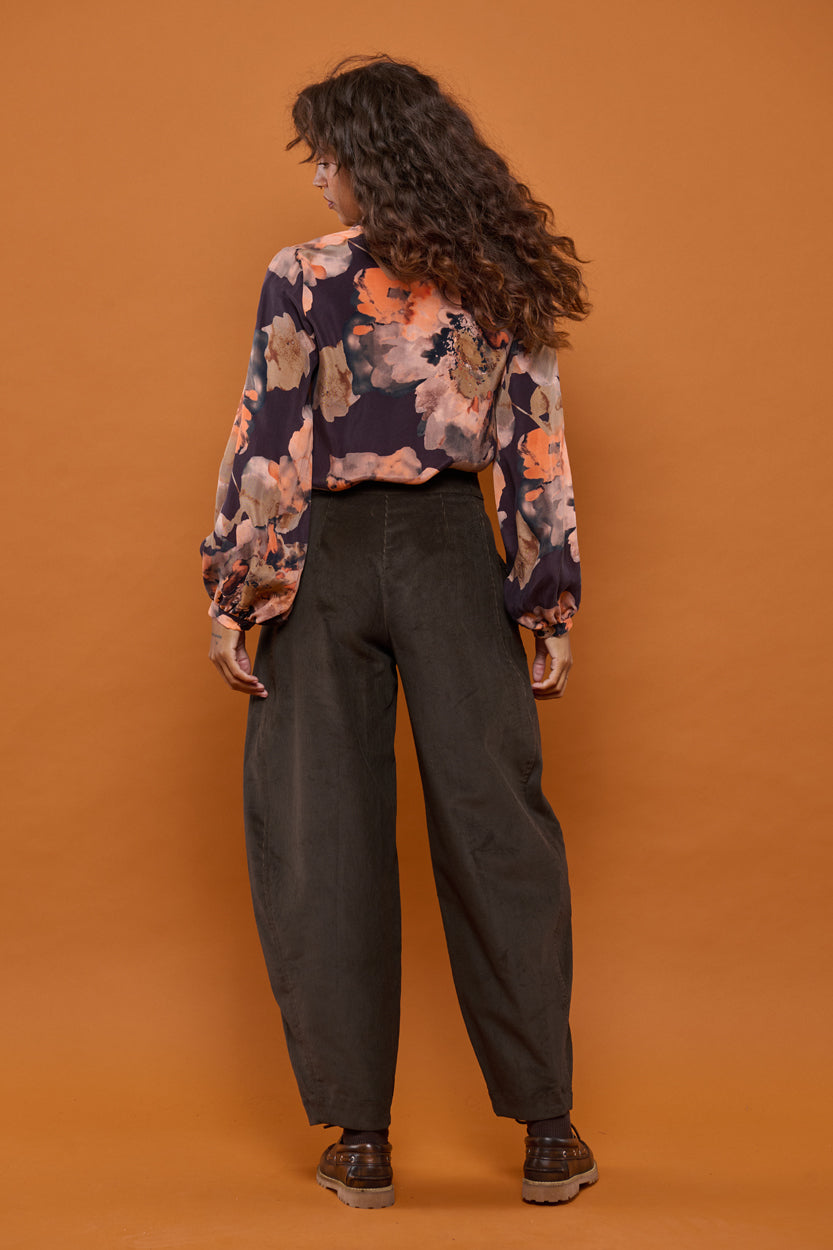 Froks Barrel Bukser / Dark chocolate corduroy