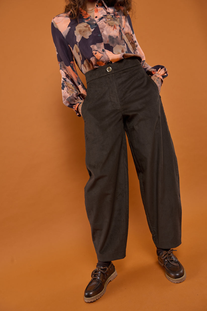 Froks Barrel Bukser / Dark chocolate corduroy