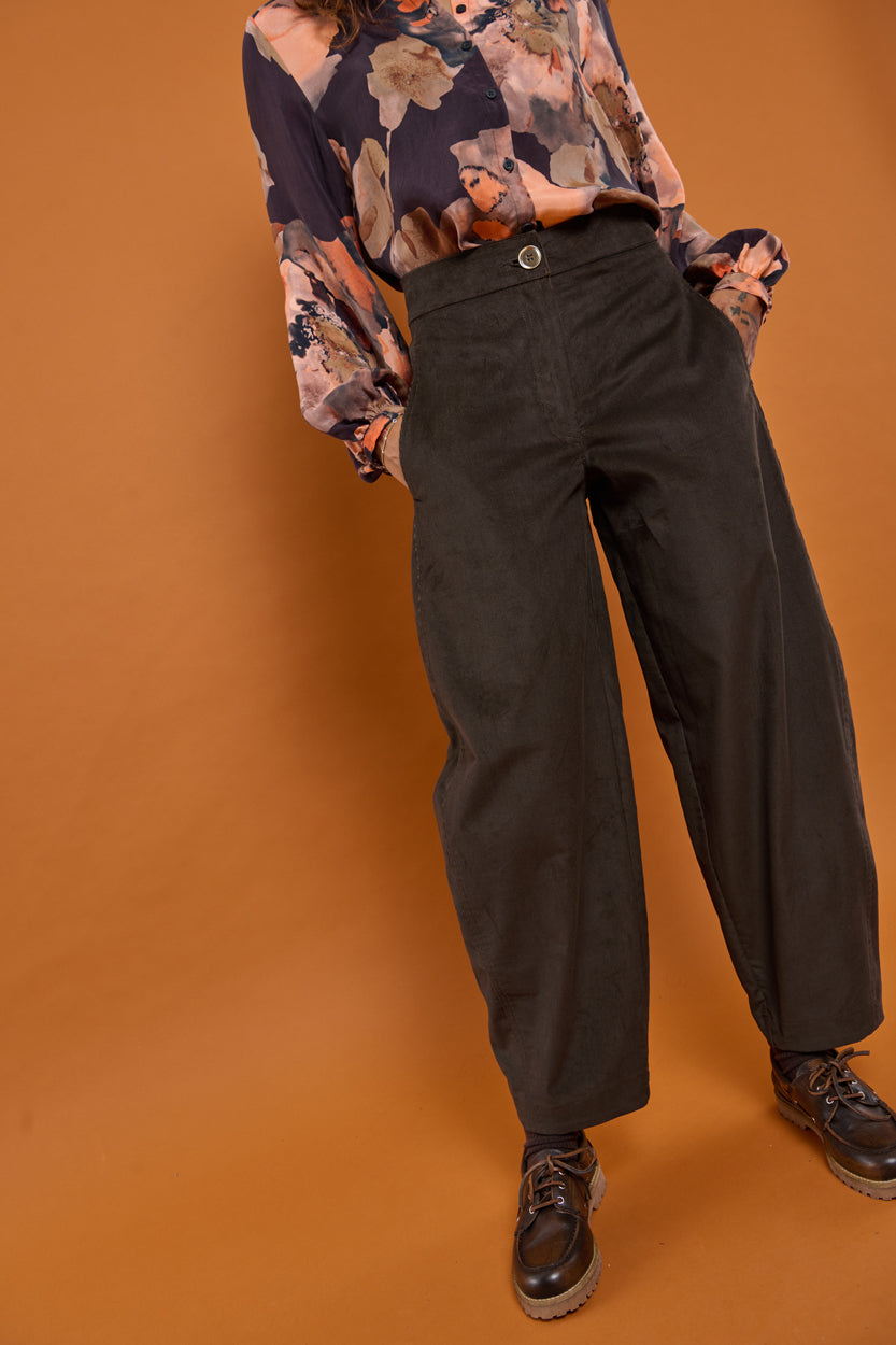 Froks Barrel Bukser / Dark chocolate corduroy