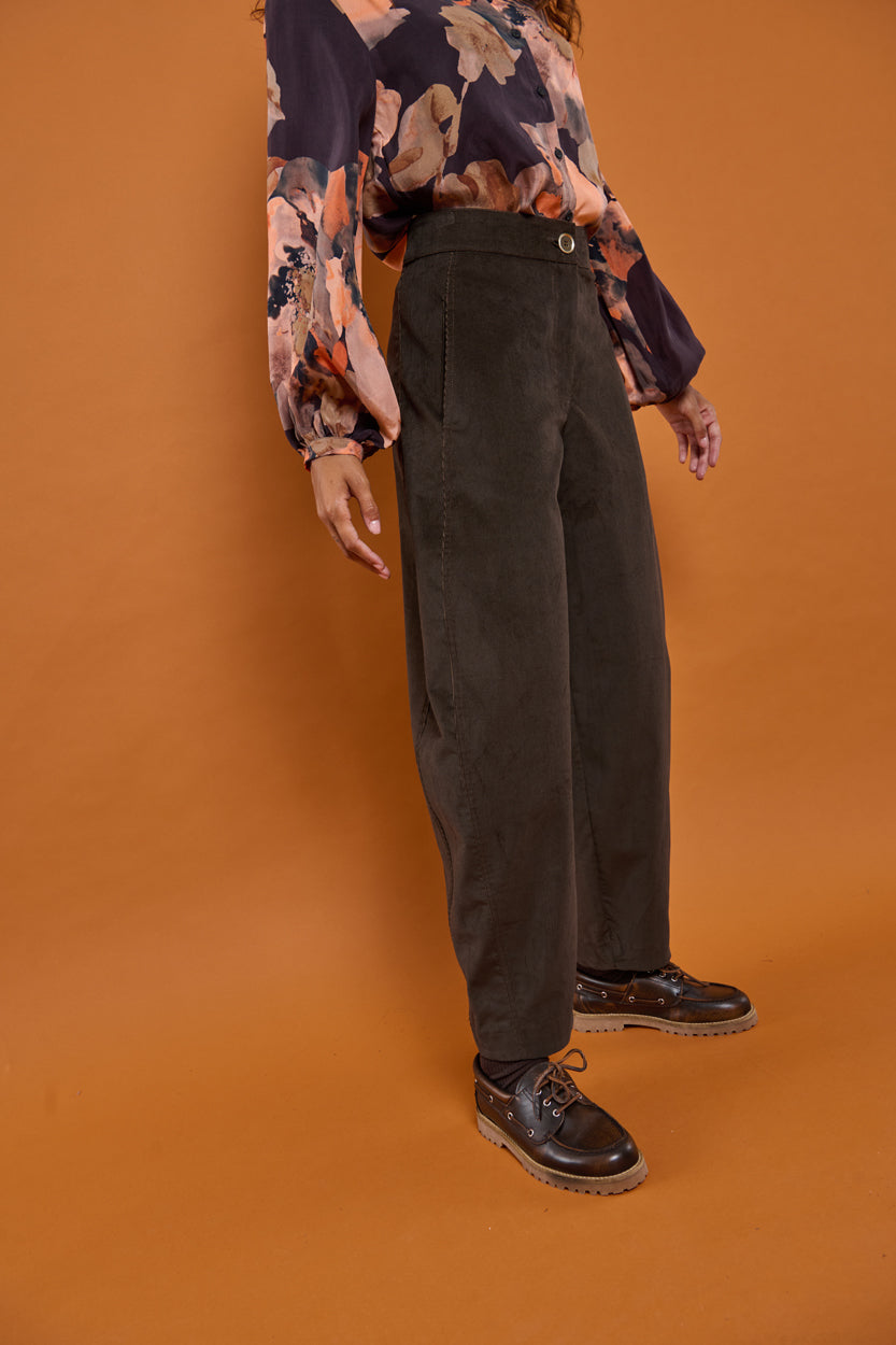 Froks Barrel Bukser / Dark chocolate corduroy