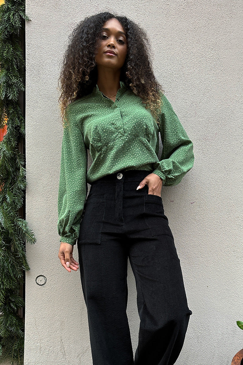 Froks Amelia Tunika Skjorte / Green & Gold flakes