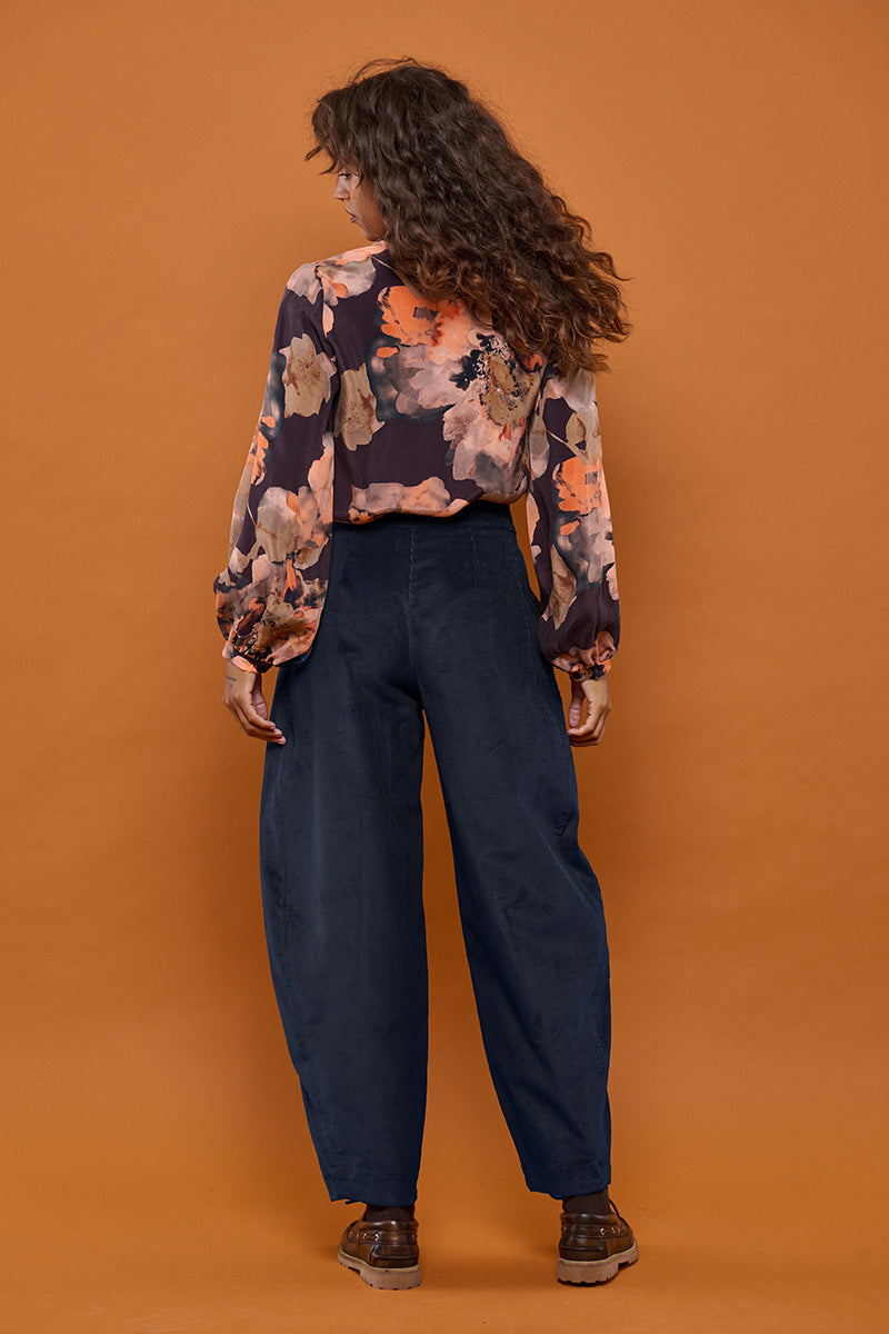 Froks Barrel Bukser / Midnight blue corduroy