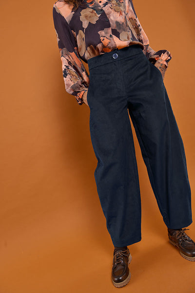 Froks Barrel Bukser / Midnight blue corduroy