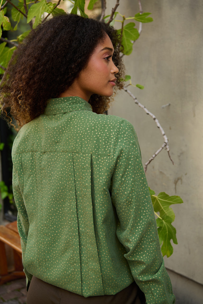 Froks Pen Skjorte / Green & Gold ﬂakes