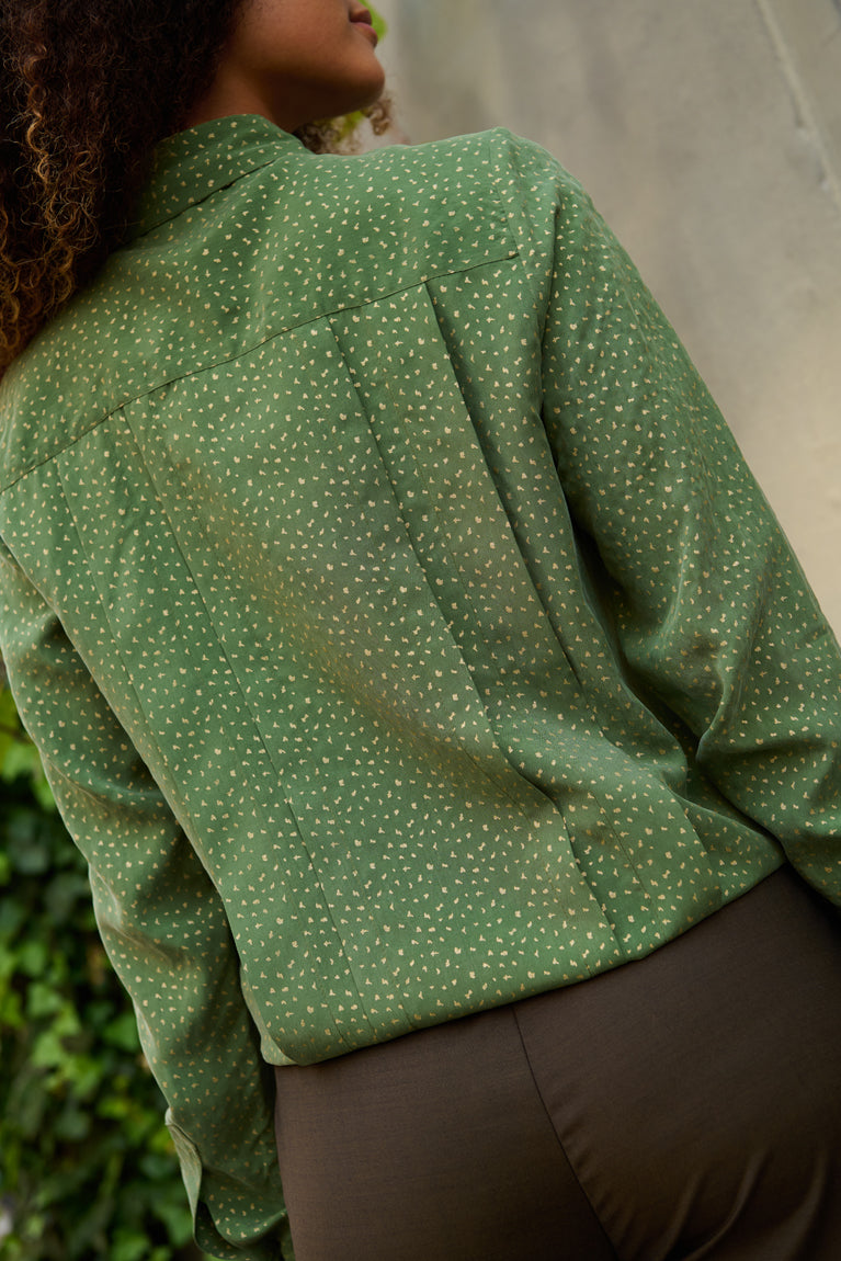 Froks Pen Skjorte / Green & Gold ﬂakes