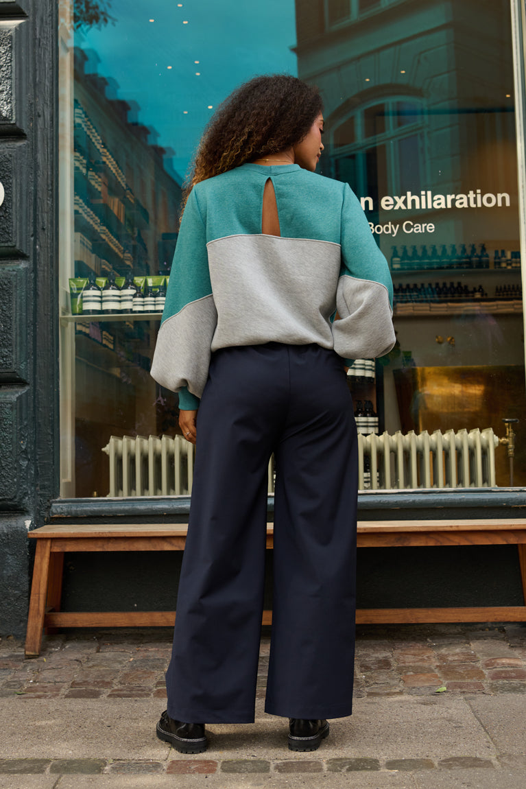 Froks Isabel Sweatshirt / Lagoon green & Glacier grey