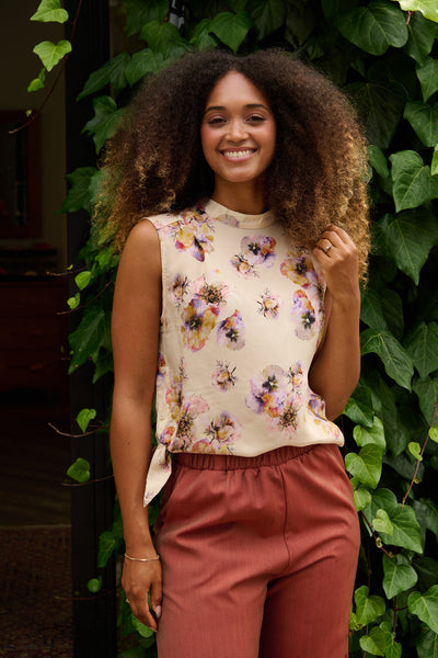 Froks Hope Sommer Skjorte / Ivory & wavy flowers