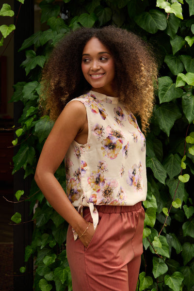 Froks Hope Sommer Skjorte / Ivory & wavy flowers