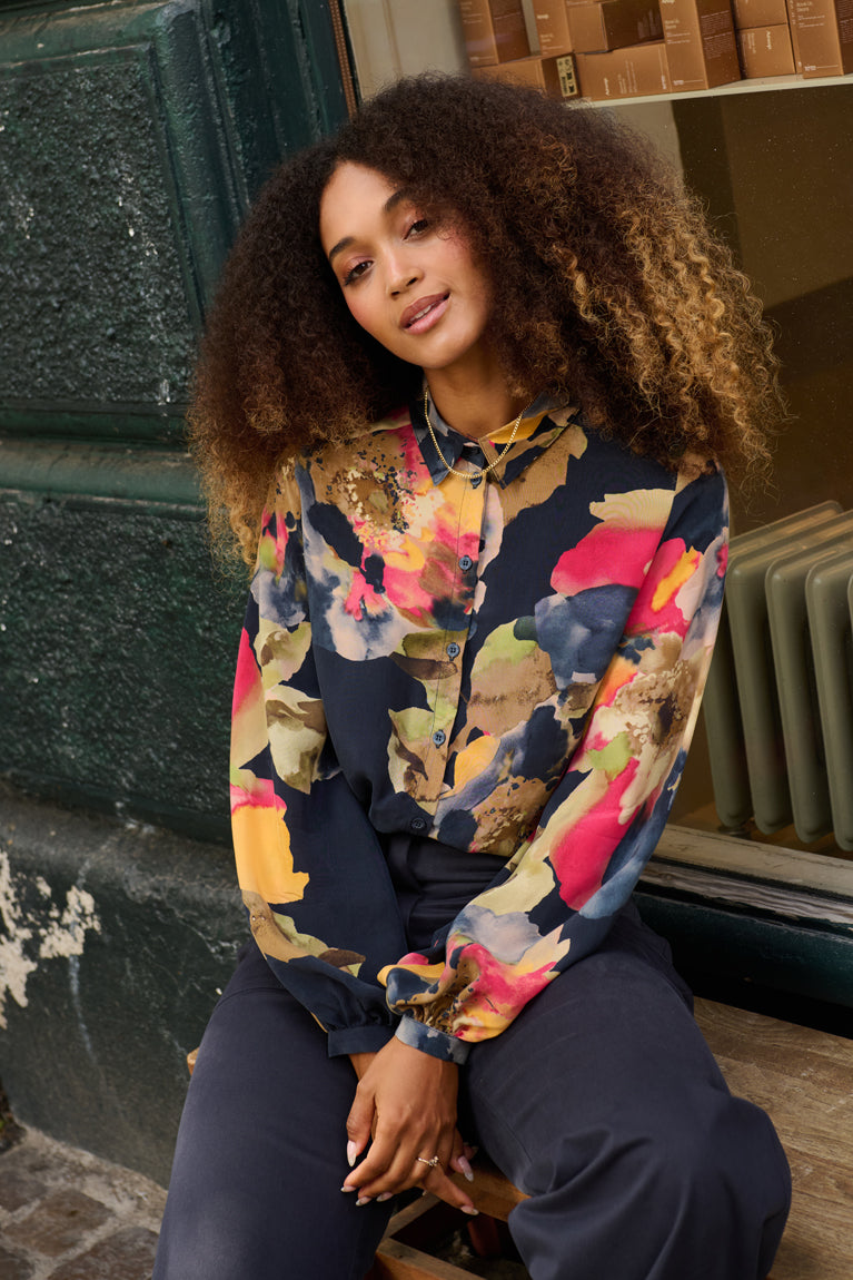 Froks Eline Skjorte / Splash of night flowers