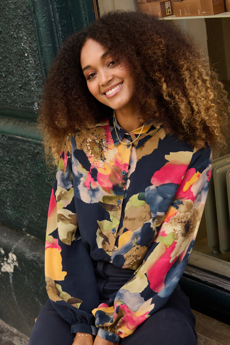 Froks Eline Skjorte / Splash of night flowers