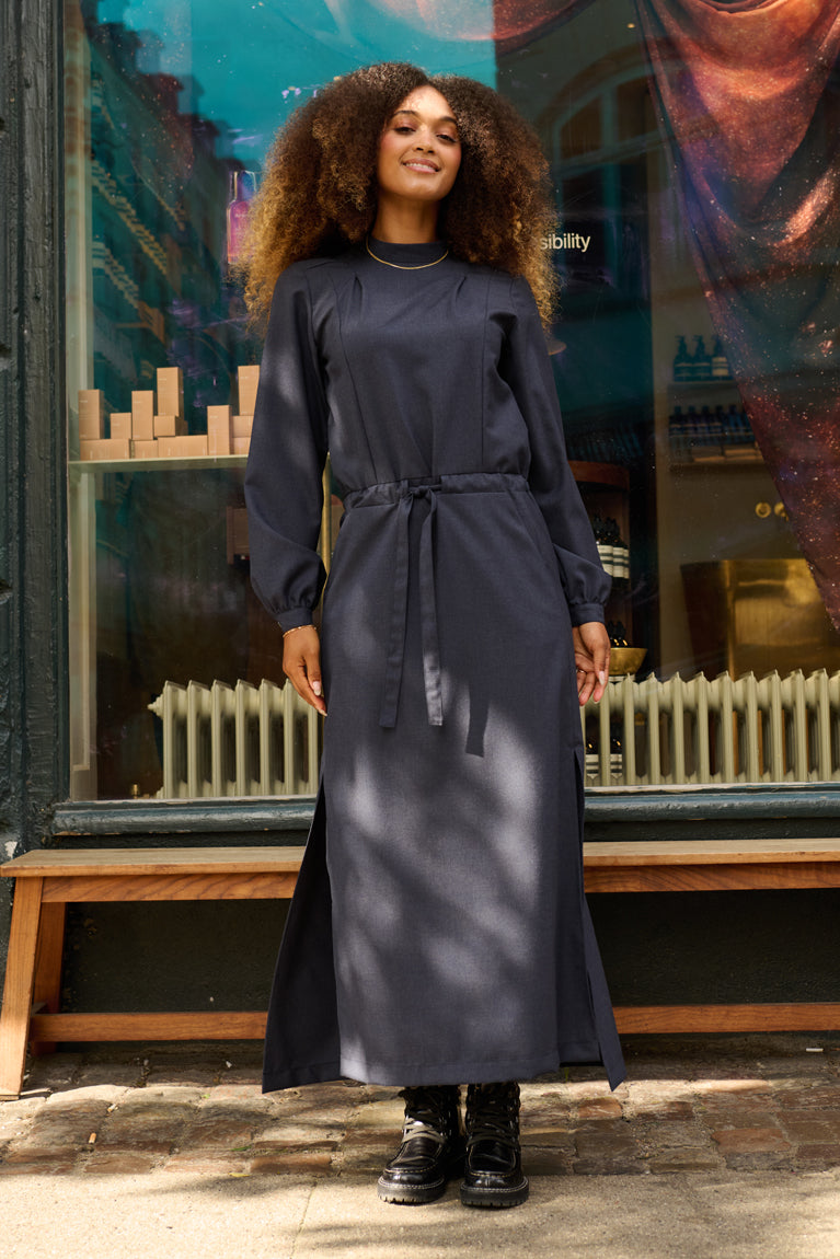 Froks Hope Sleeve Kjole / Dusted dark blue wool
