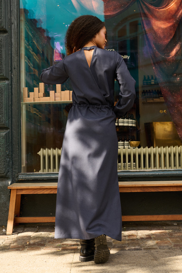 Froks Hope Sleeve Kjole / Dusted dark blue wool