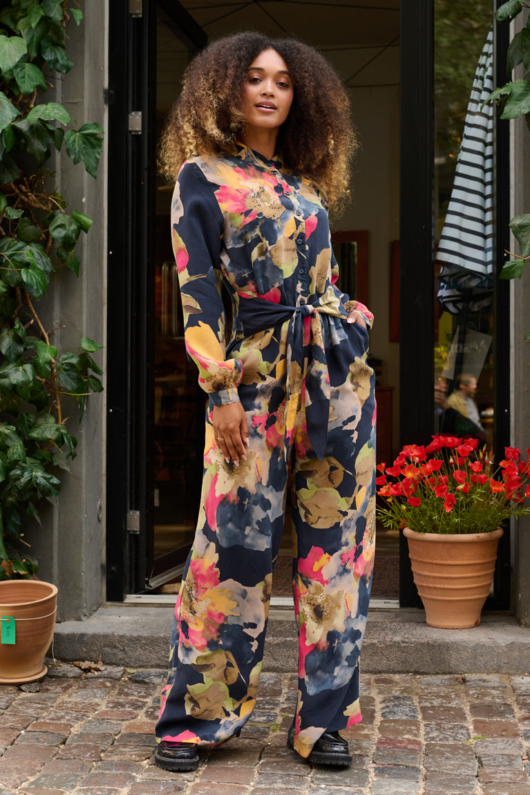 Froks Carla Sleeve Buksedragt / Splash of night flowers