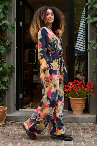Froks Carla Sleeve Buksedragt / Splash of night flowers