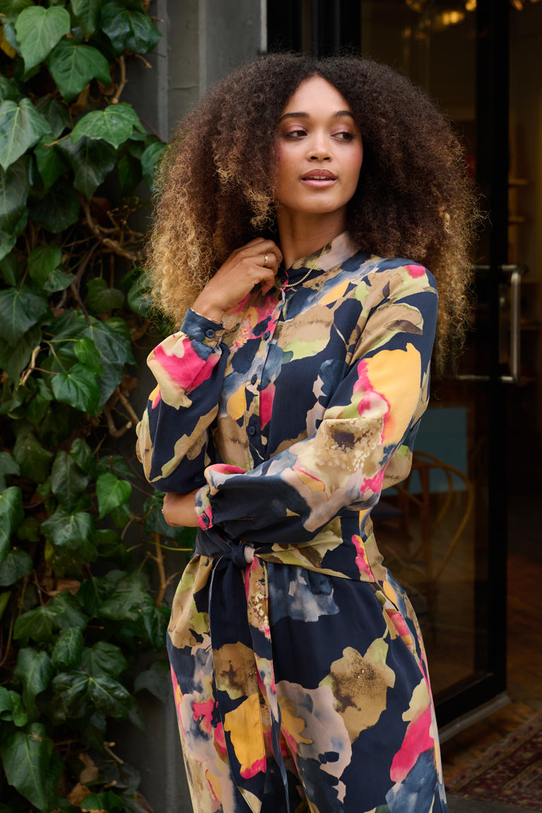 Froks Carla Sleeve Buksedragt / Splash of night flowers