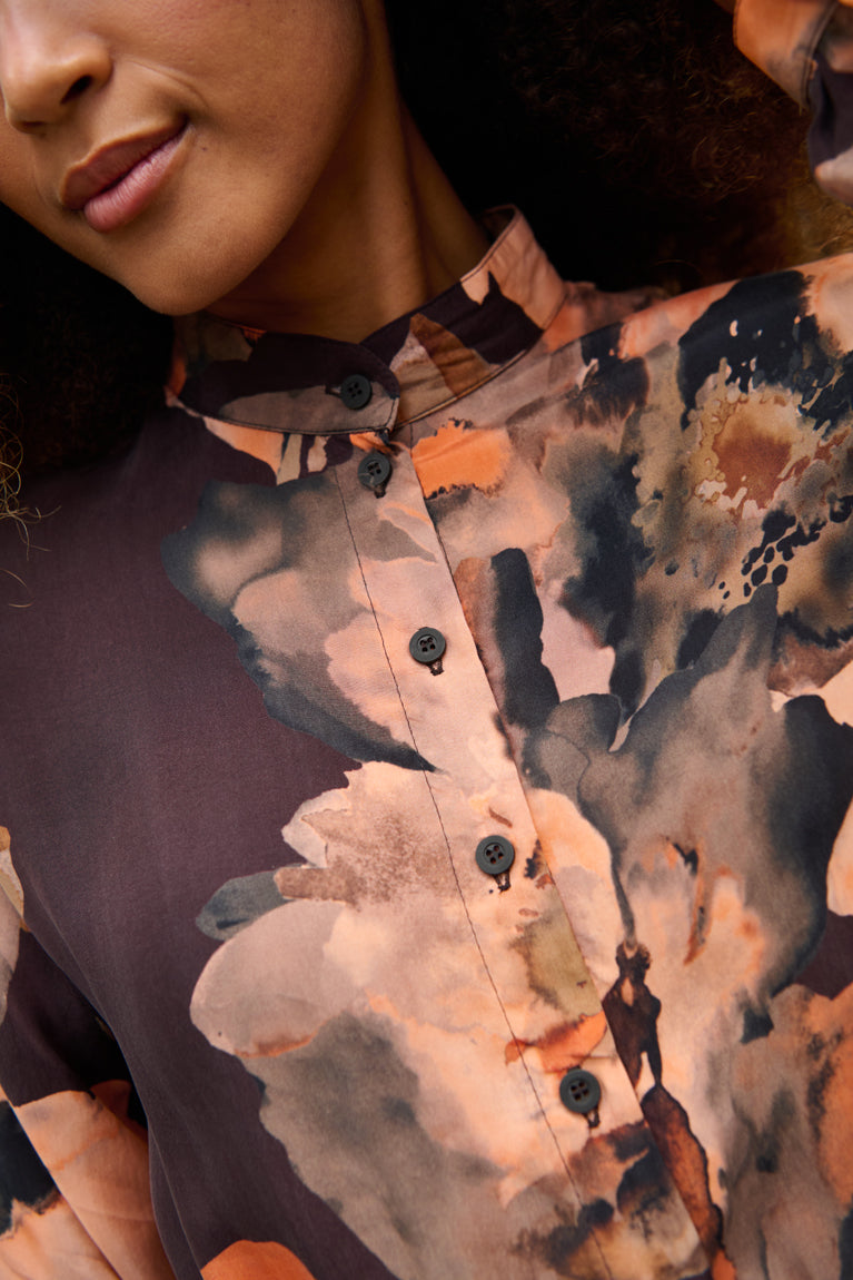 Froks Carla Sleeve Long Body Dragt / Splash of earth tones & Flowers