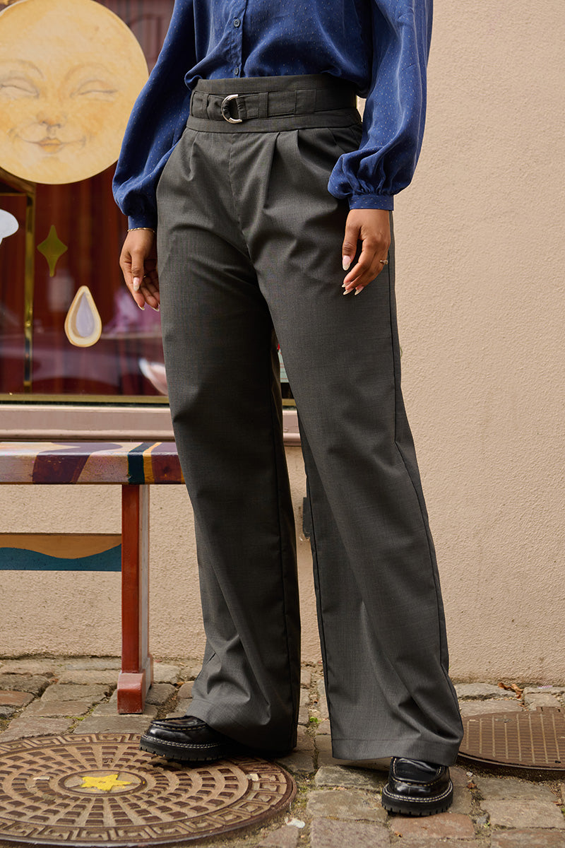 Froks Julie Bukser / Stone brown wool