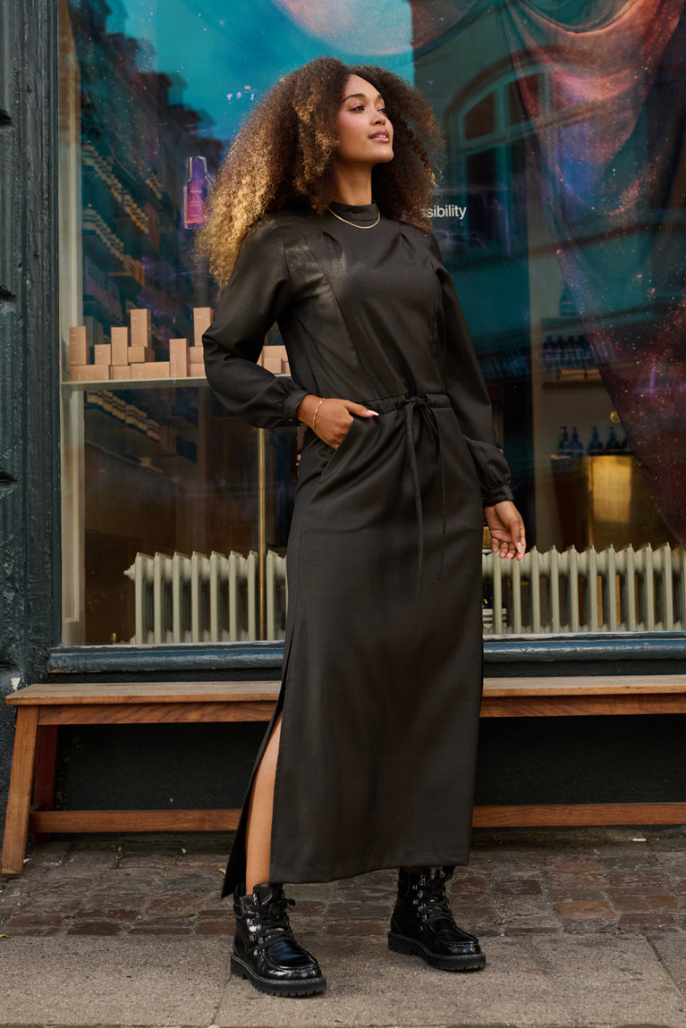 Froks Hope Sleeve Kjole / Coconut brown wool