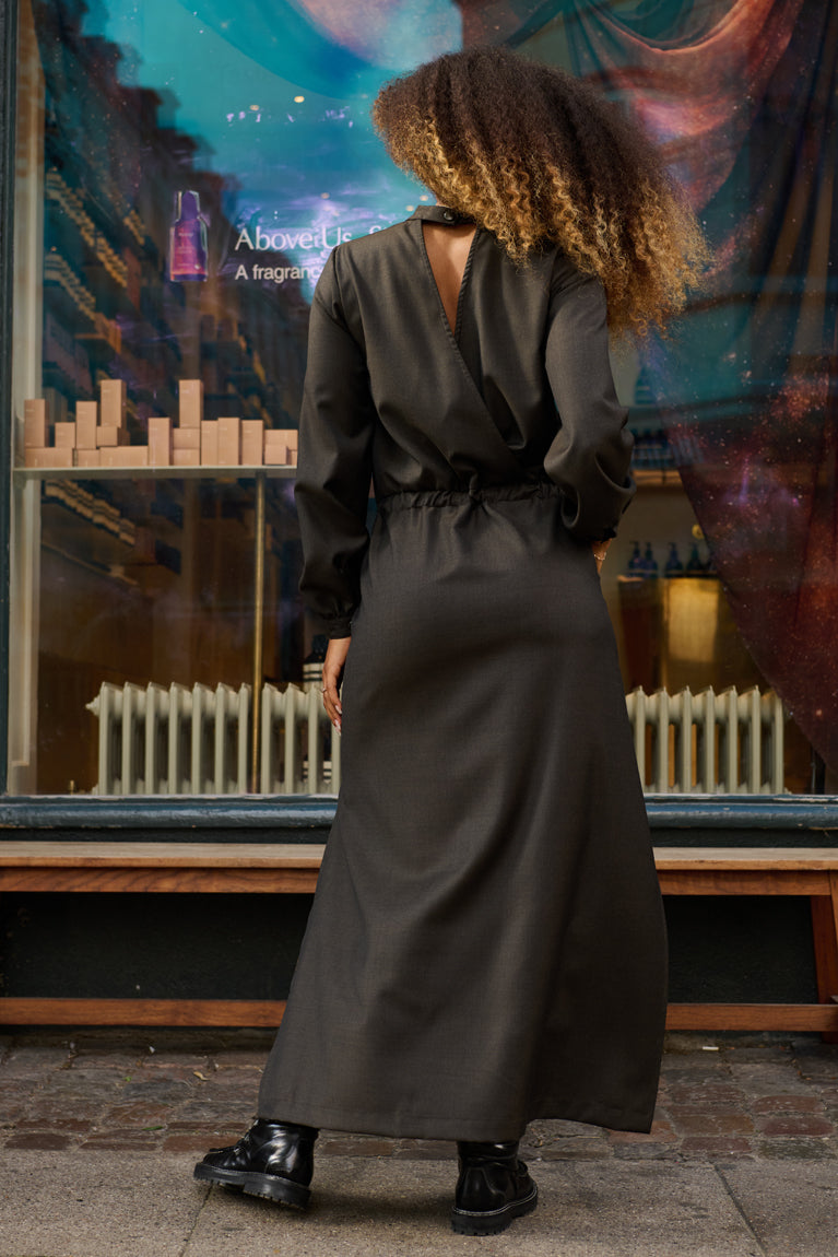 Froks Hope Sleeve Kjole / Coconut brown wool