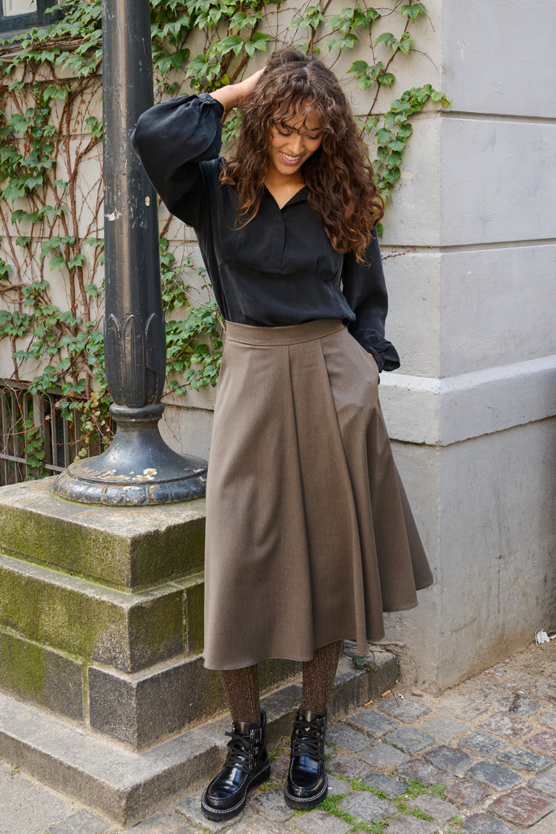 Froks Nora Nederdel / Bark brown wool
