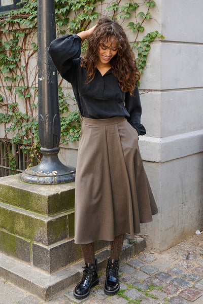 Froks Nora Nederdel / Bark brown wool